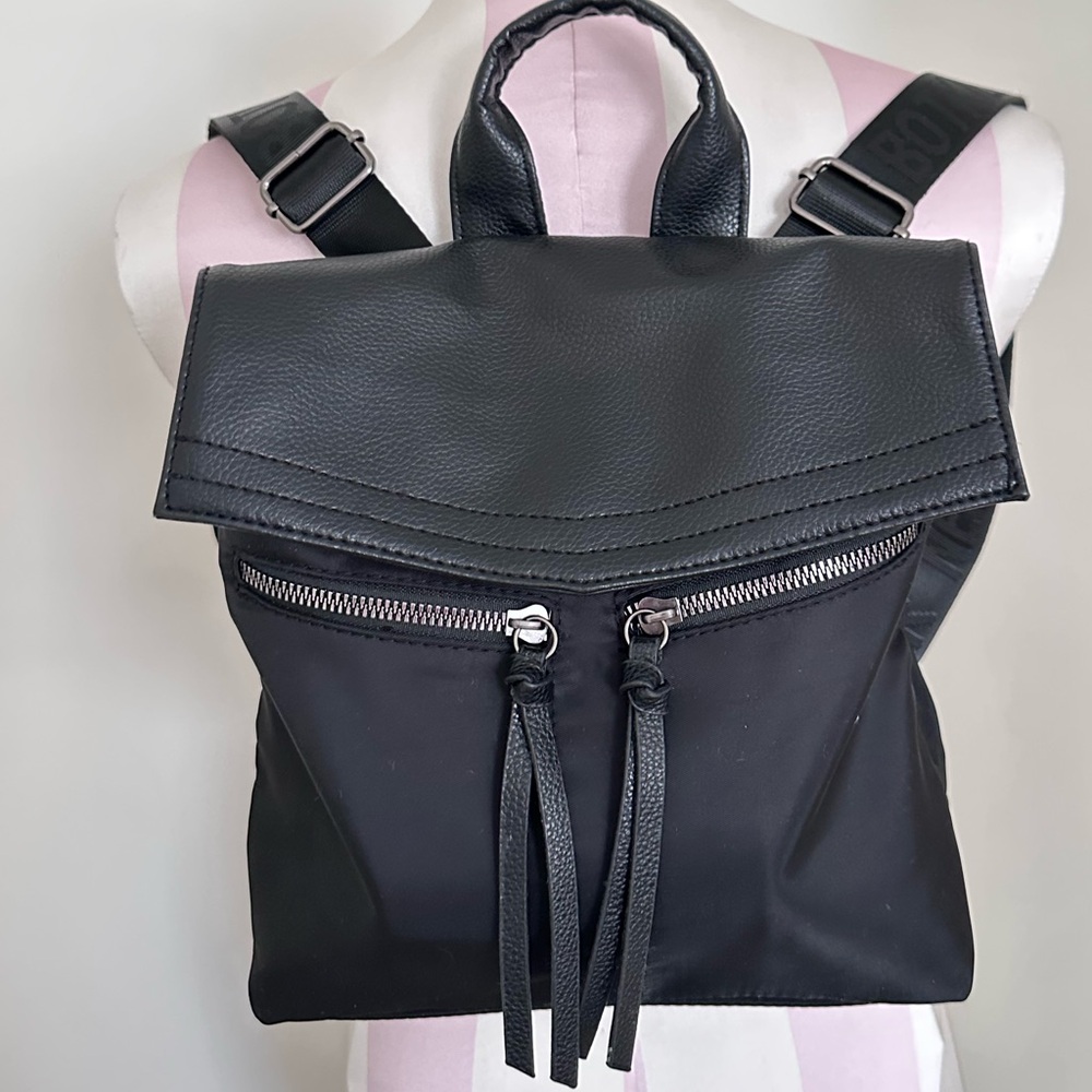 Botkier New York Trigger Black Nylon Backpack Bag